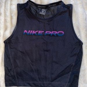Nike pro dry fit crop top; size small; mesh back